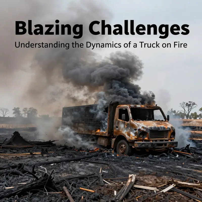 A trucking emergency intensifies as a logging truck bursts into flames, highlighting common causes of truck fires.