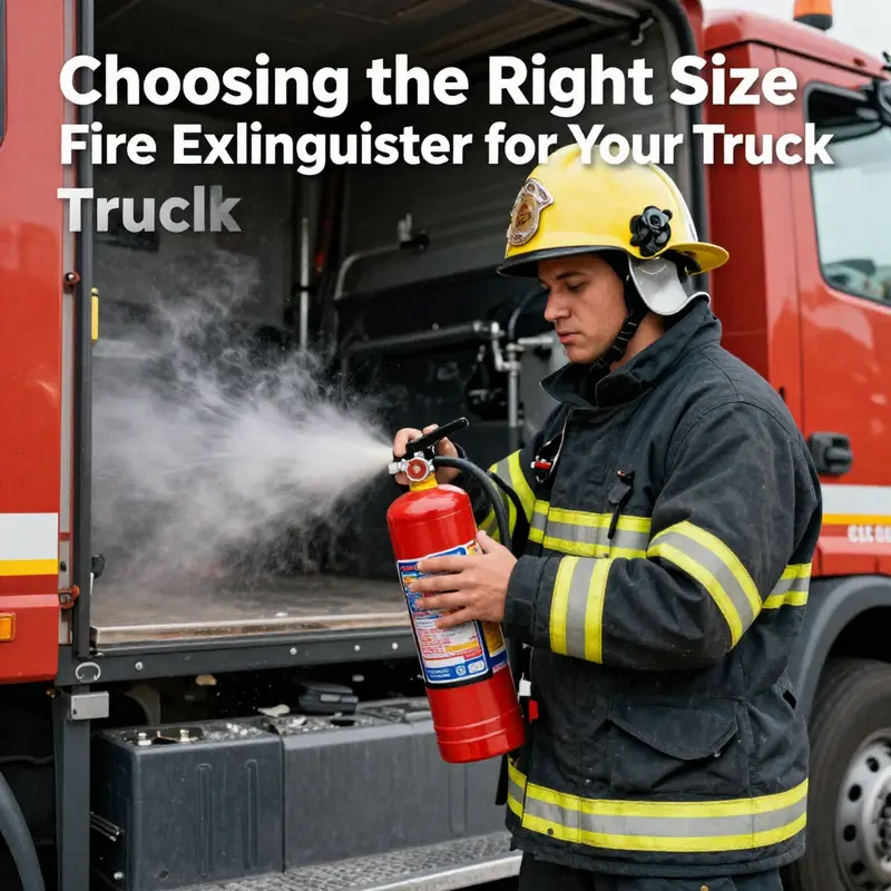 Visual representation of fire extinguisher sizes tailored for light, medium, and heavy-duty trucks.