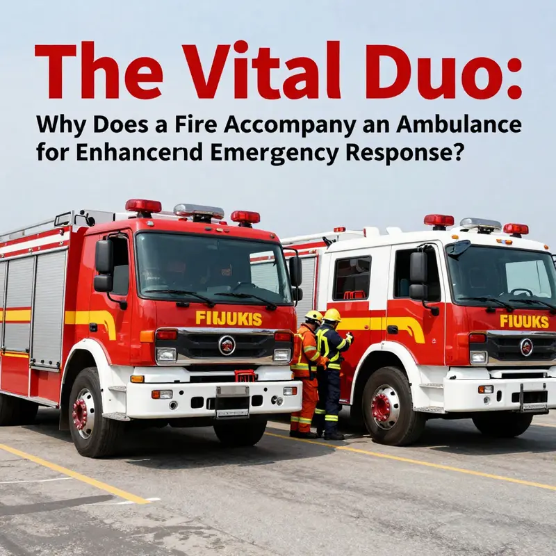 Fire truck and ambulance working side by side during an emergency response.
