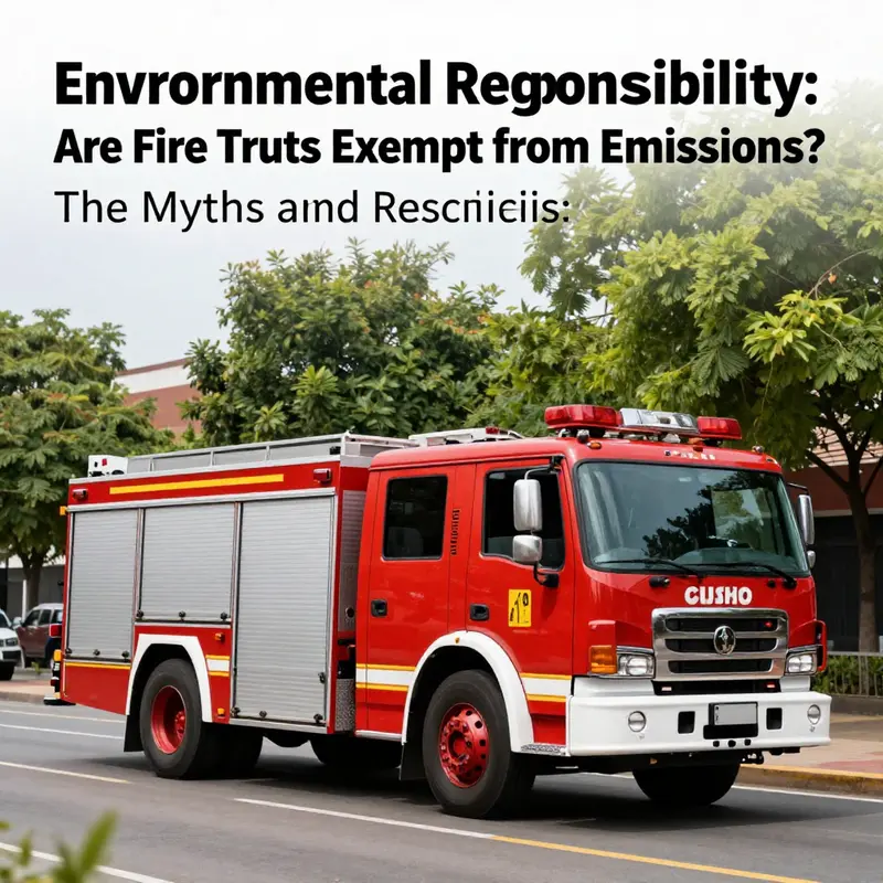 Modern fire trucks showcasing their compliance with emission standards, highlighting the intersection of safety and environmental responsibility.