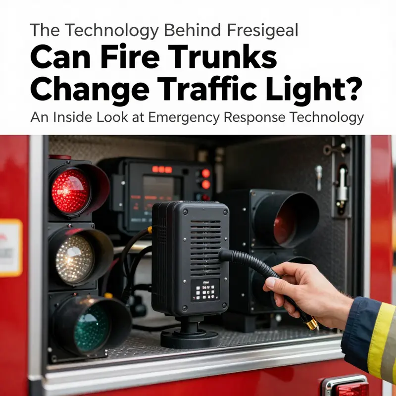 A fire truck utilizes a preemption system to change traffic lights as it rushes to an emergency.