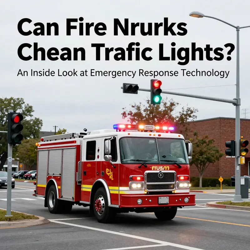 A fire truck utilizes a preemption system to change traffic lights as it rushes to an emergency.