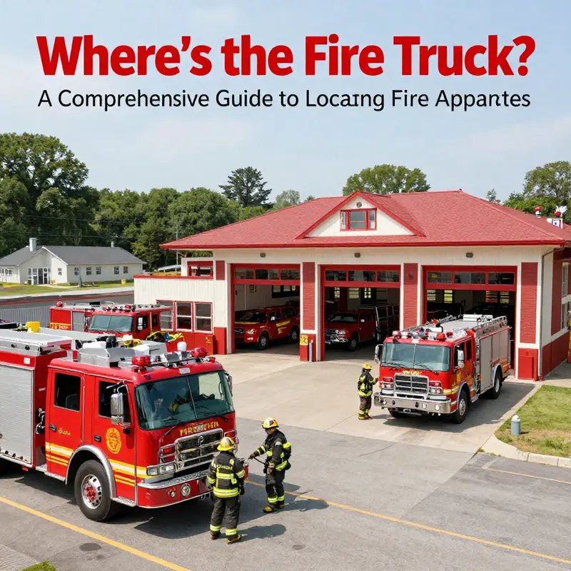 A busy fire station with firefighters and fire trucks, showcasing the heart of emergency response.