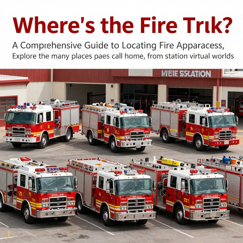 A vibrant collection of fire trucks of different sizes and purposes, illustrating their significance in firefighting services.
