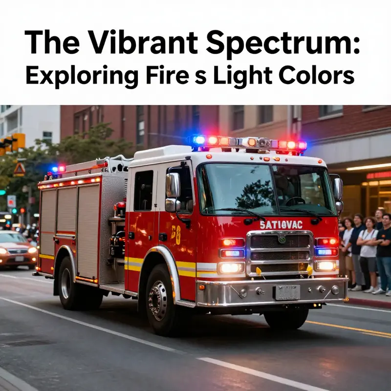 A fire truck with red and blue lights in action on a busy urban street.