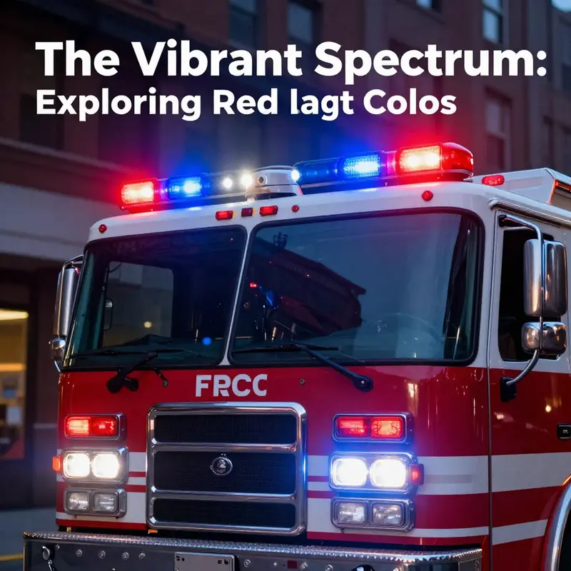Close-up of a fire truck showcasing the powerful red and blue light combination that commands attention in emergencies.