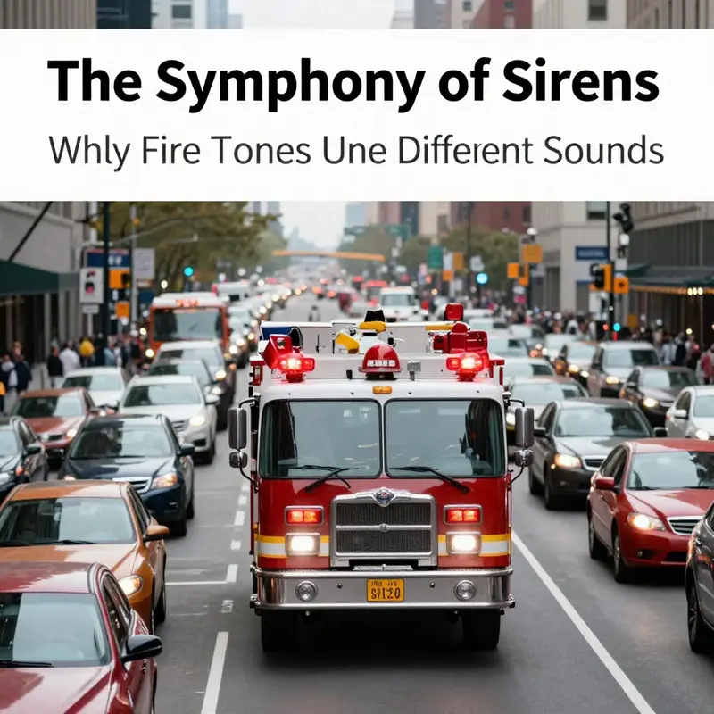 An overview of different fire truck siren types and their sound wave representations.