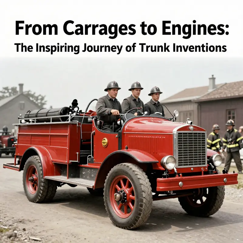 The first fire-fighting vehicle created in 1518, marking the dawn of organized firefighting.