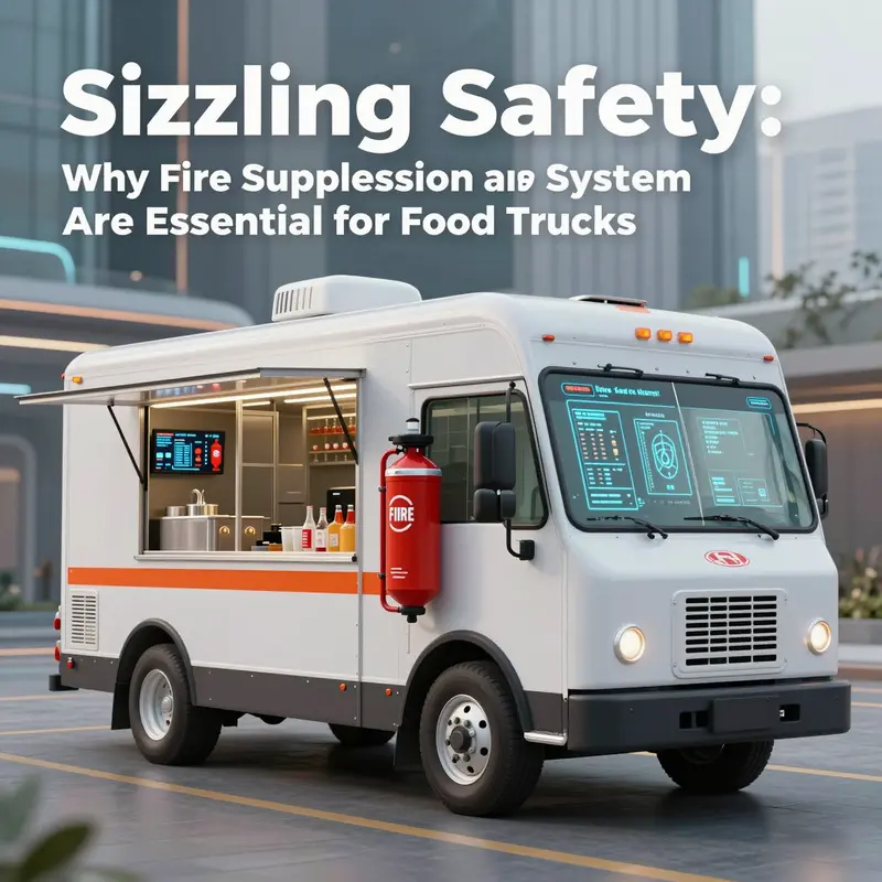 A lively food truck scene highlighting the necessity of fire suppression systems.
