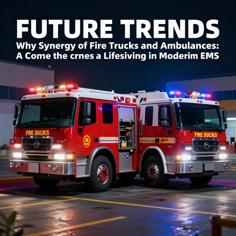 Firefighters and paramedics collaborate seamlessly during a transfer to emphasize the integration of fire trucks and ambulances.