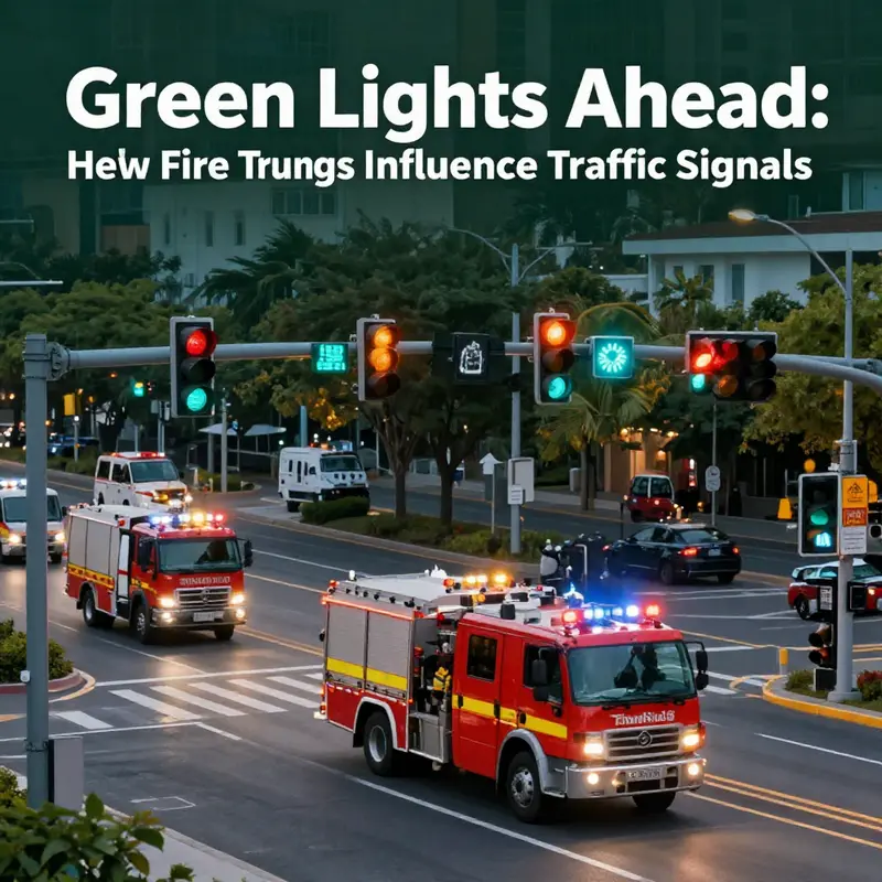 Fire truck utilizing Emergency Vehicle Preemption technology to change traffic lights.