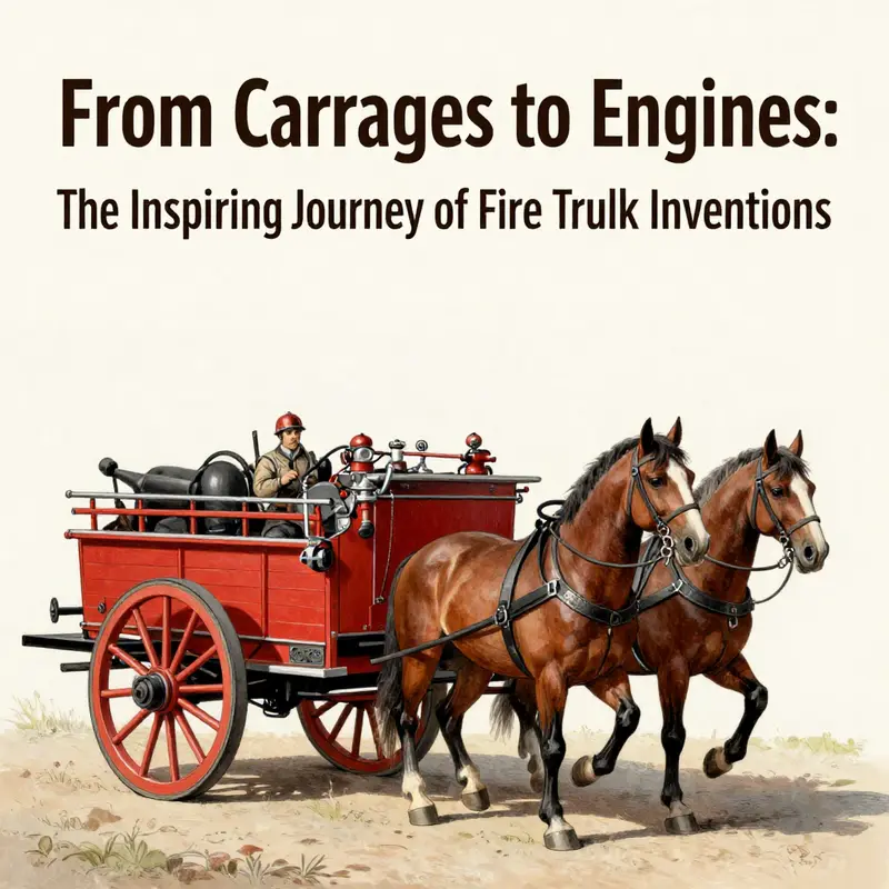 The first fire-fighting vehicle created in 1518, marking the dawn of organized firefighting.