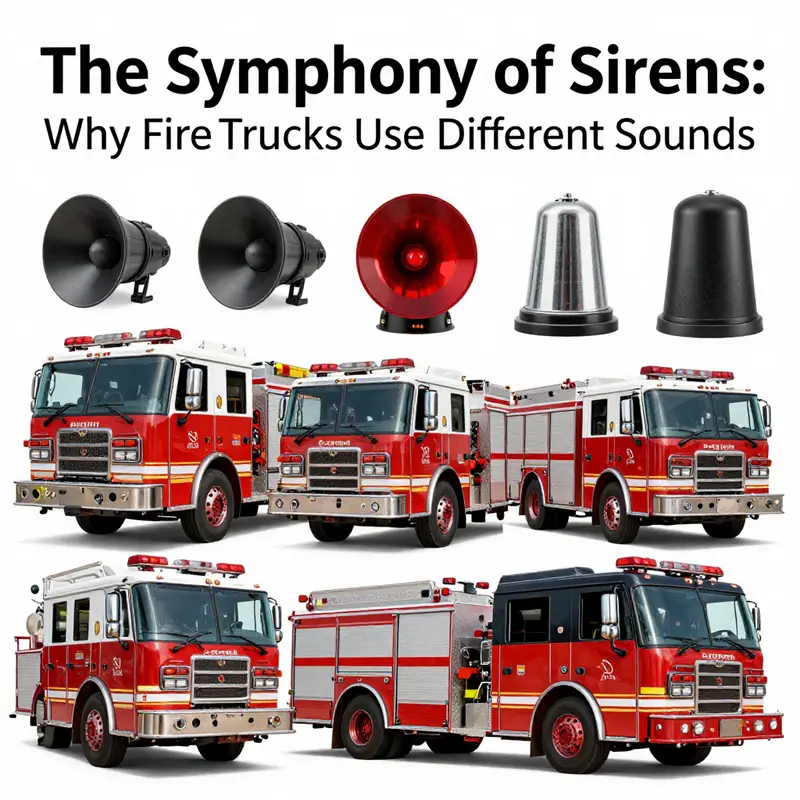 An overview of different fire truck siren types and their sound wave representations.