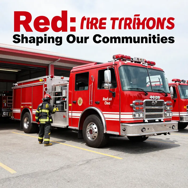 A vibrant red fire truck symbolizing cultural significance and community trust in emergency services.