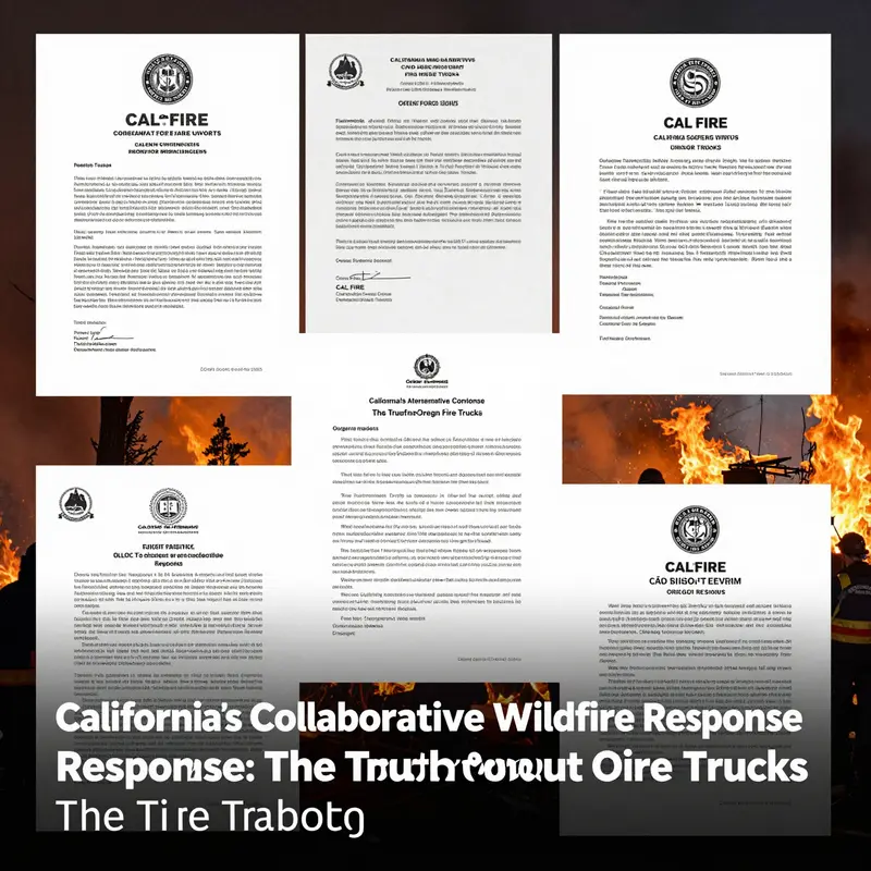 Firefighters from California and Oregon collaborate at a wildfire site, illustrating the mutual aid efforts of 2023.