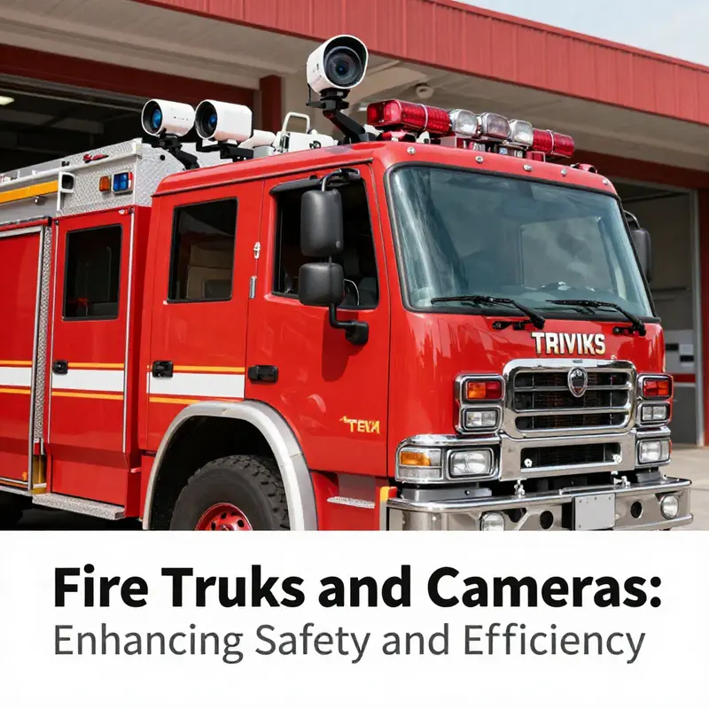 Rear and side view cameras enhance visibility and maneuverability of fire trucks.