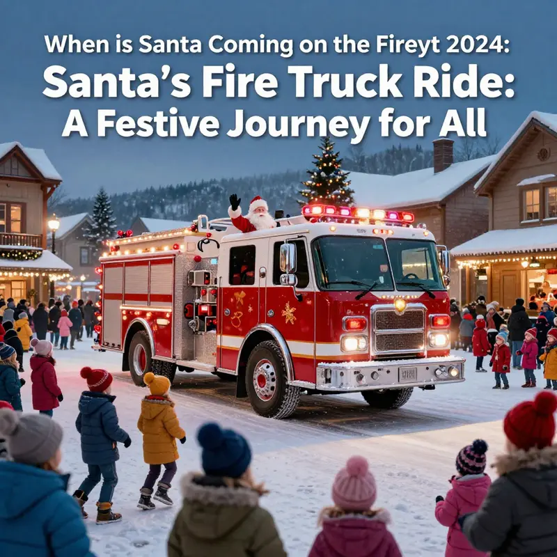Santa Claus on a beautifully decorated fire truck spread joy during local holiday events.