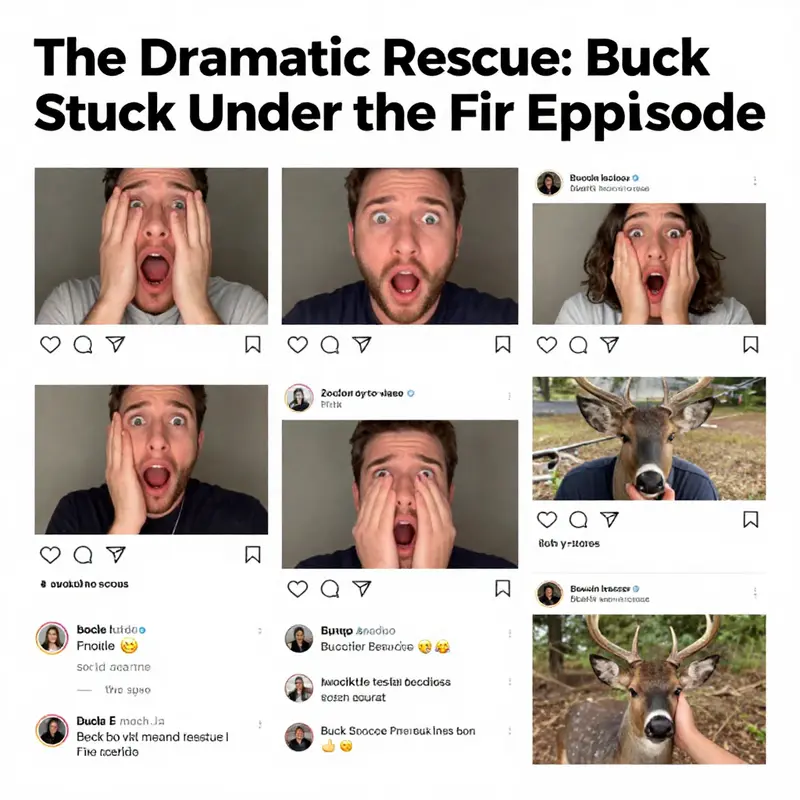 Firefighters and wildlife rescue teams unite to help a buck trapped under a fire truck in a remarkable display of cooperation.
