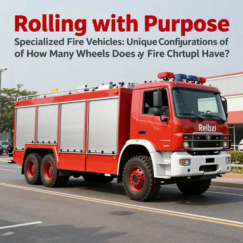 A six-wheeled urban fire engine ready for action, highlighting its standard configuration.
