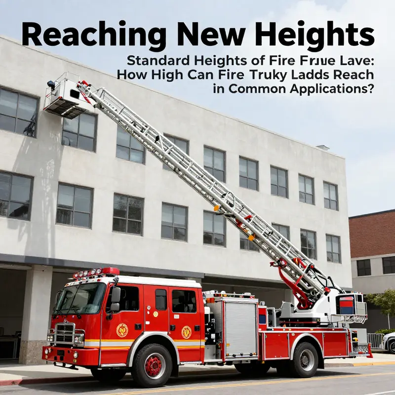 A standard aerial fire truck ladder demonstrating its typical reach.