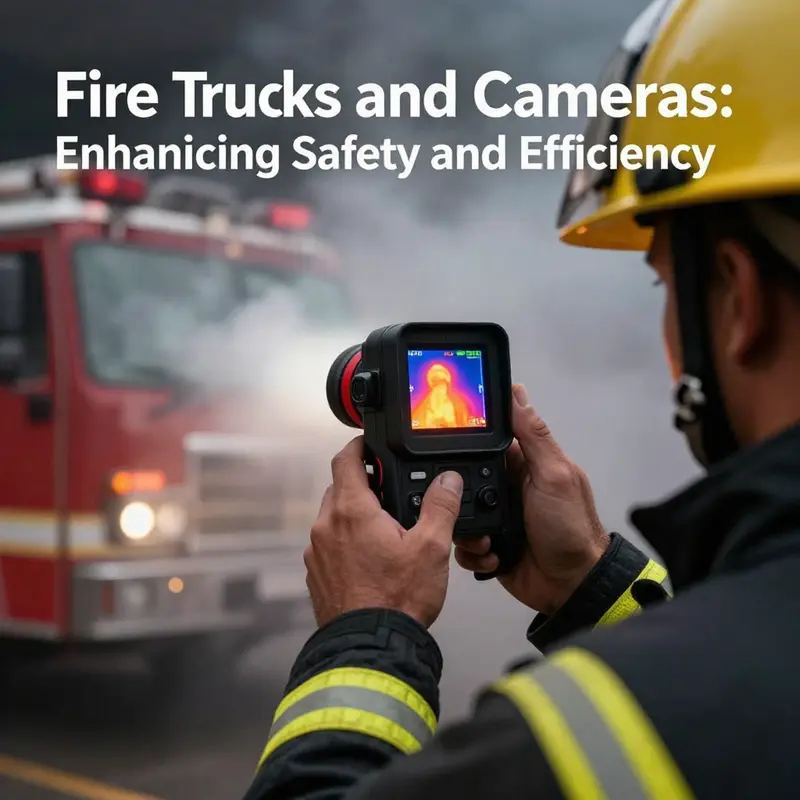 Rear and side view cameras enhance visibility and maneuverability of fire trucks.