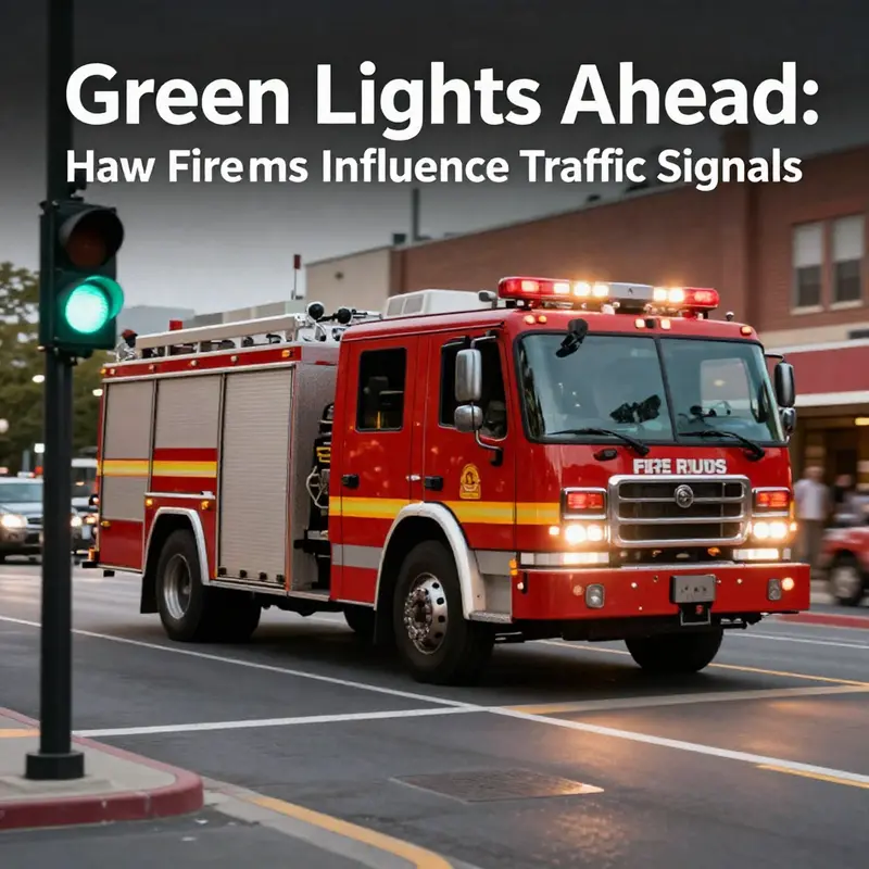 Fire truck utilizing Emergency Vehicle Preemption technology to change traffic lights.