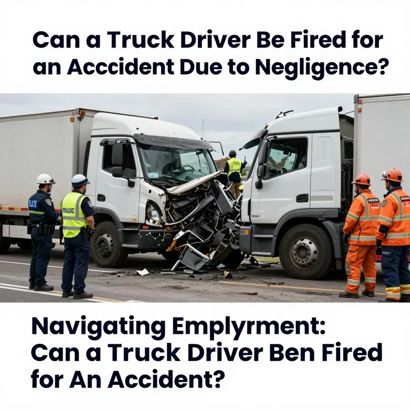 Visual of a truck accident, highlighting negligence as a key factor for potential termination.