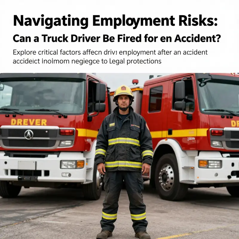 A truck driver stands proudly next to a fire truck, symbolizing dedication and readiness in emergency situations.