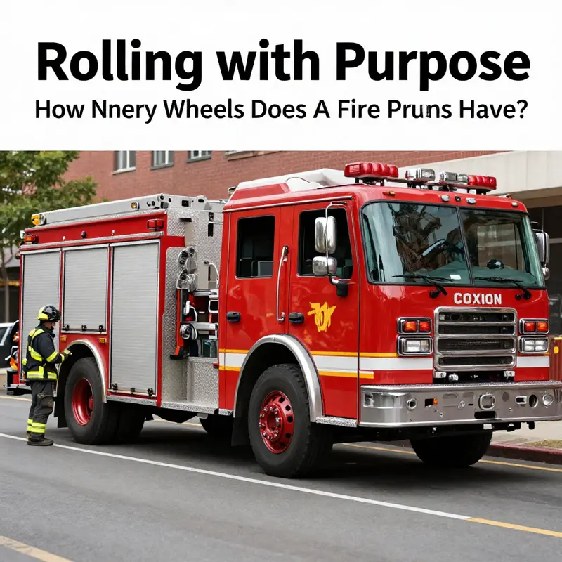 A six-wheeled urban fire engine ready for action, highlighting its standard configuration.