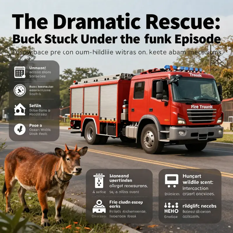 Firefighters and wildlife rescue teams unite to help a buck trapped under a fire truck in a remarkable display of cooperation.