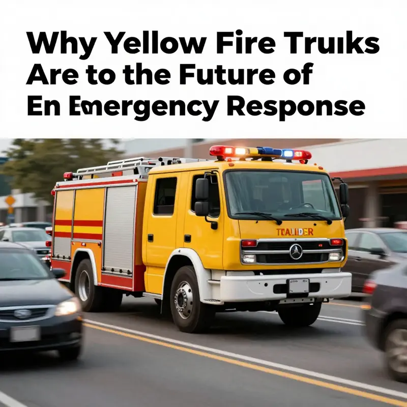 A comparison showing how yellow fire trucks stand out in challenging visibility conditions.