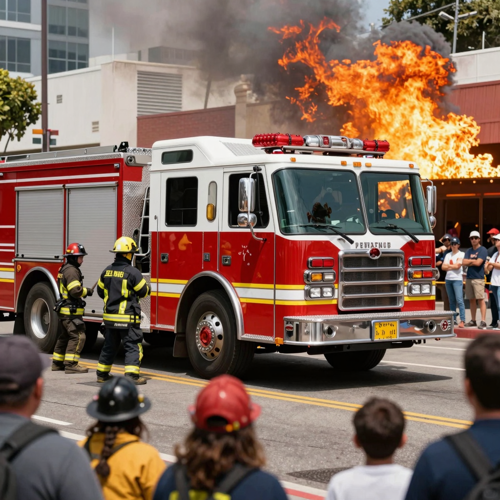 Electric Fire Truck in Action