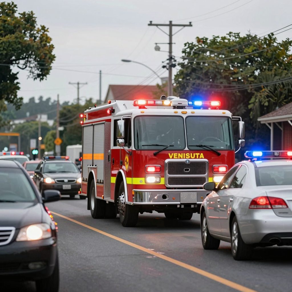 Fire truck responding to an emergency