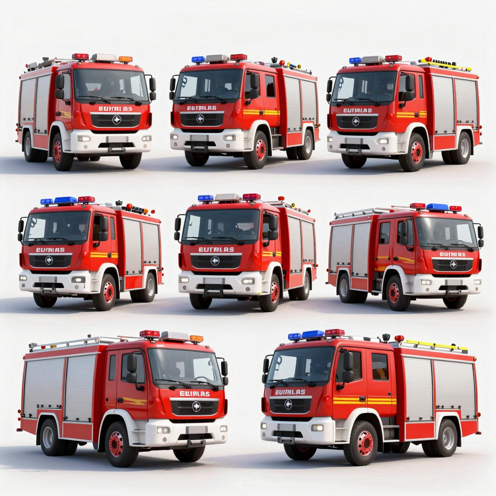 An engaging visual showcasing modern fire trucks