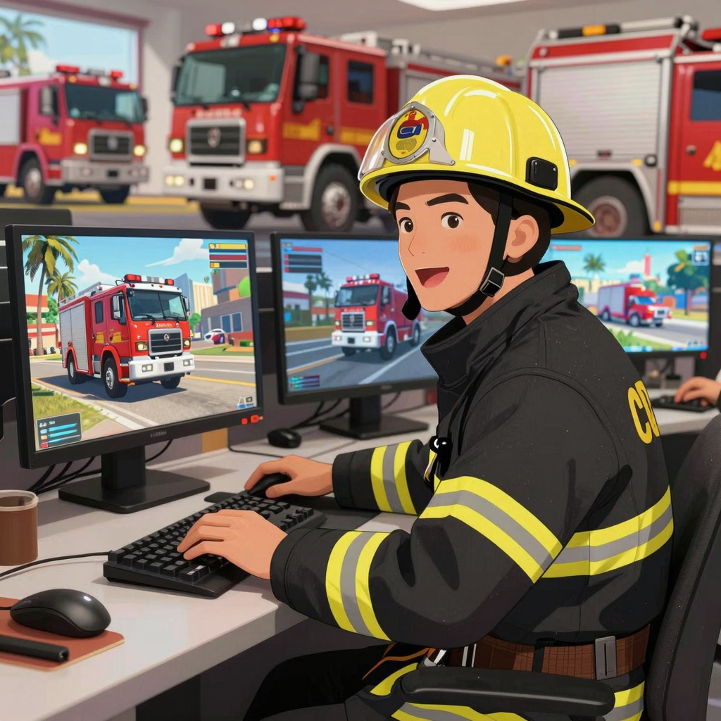 Firefighter enthusiast gaming