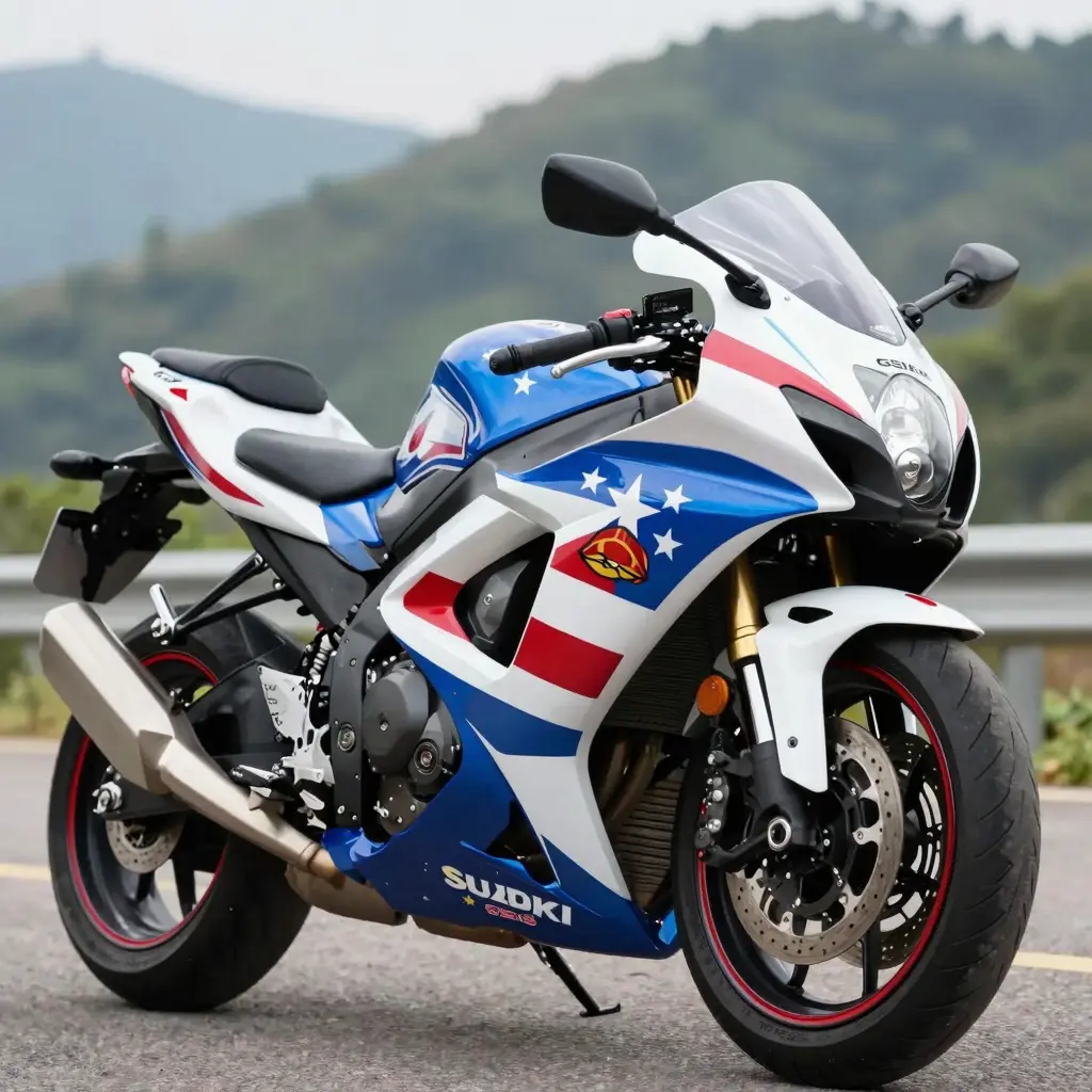 Suzuki GSXR with American Flag Fairings