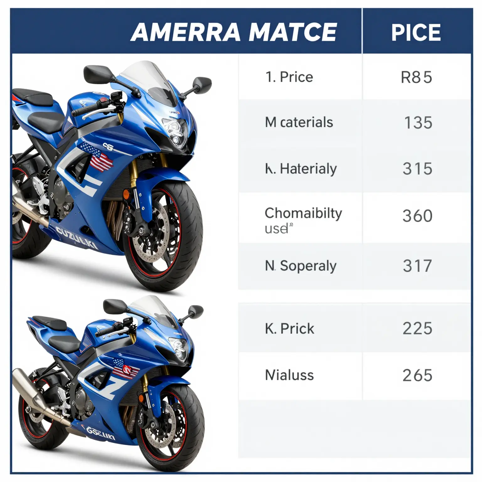 Suzuki GSXR American Flag Fairings Comparison